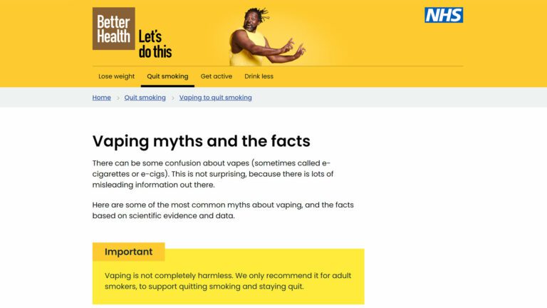 9 fatos e mitos sobre o vaping de acordo com o Serviço Nacional de Saúde do Reino Unido